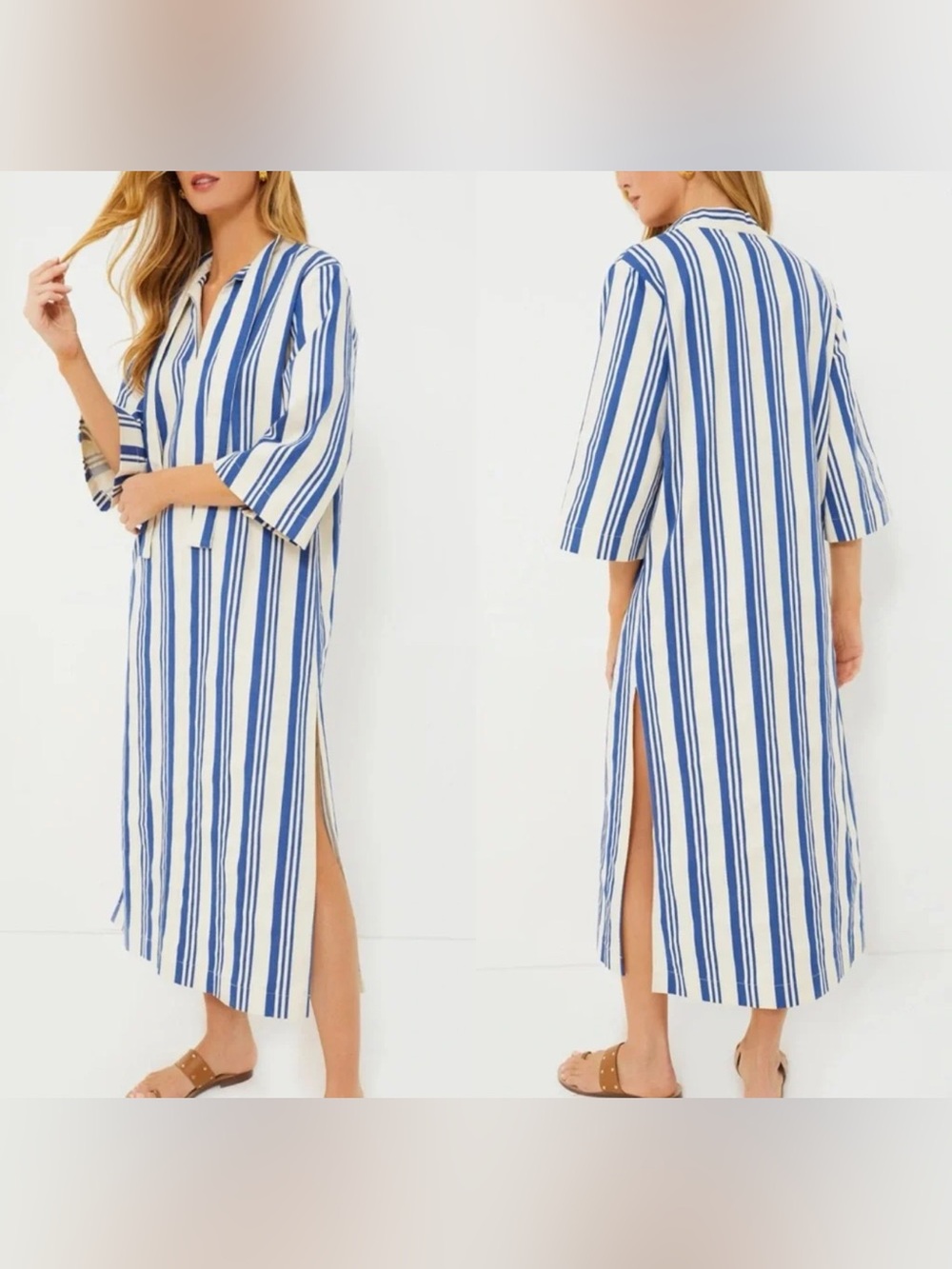 Tuckernuck French Blue Stripe Adele Dress Preppy Coastal Nautical S
